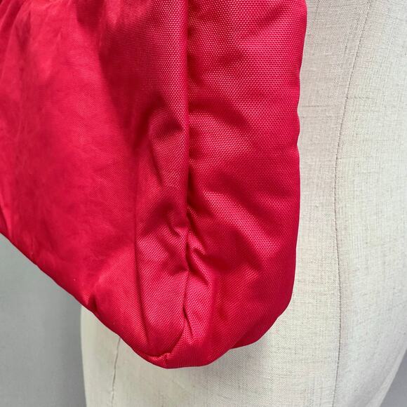 Baggu Mini Nylon Shoulder Bag Candy Apple Red Monochromatic Red Zipper - Picture 8 of 16